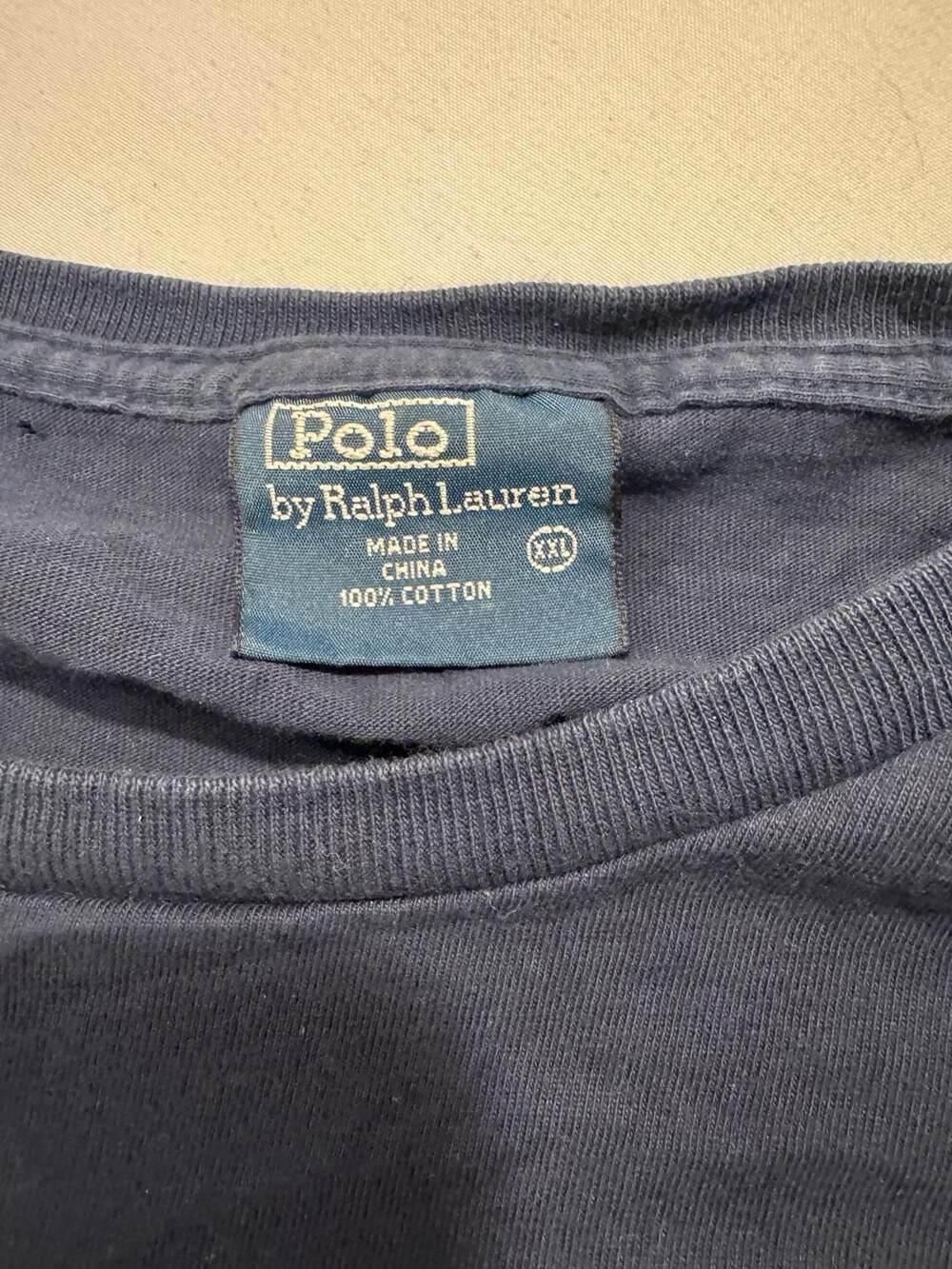 Polo Ralph Lauren Vintage Collegiate Block Spellout Navy T-Shirt - Picture 2 of 6